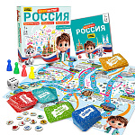 Игра викторина " Русский стиль " Россия. Я люблю свою страну, состав: игровое поле, 224 карточки, 72 жетона, 4 фишки, кубик, правила игры, картонная упаковка 22,5*5,5*22,5см