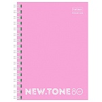 Записная книжка МАЛЫЙ ФОРМАТ А6 спираль 80л " Hatber " Newtone Pastel Пион, клетка, обложка - глянцевый ламинированный картон, белый блок, отрывные листы