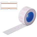 Этикет-лента 21*12 белая с красной полосой, прямая, 600 этикеток