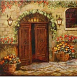 Постер магнитный 300*300мм " Старый город " Винил, европодвес