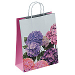 Пакет бумажный " ПЗБМ " 26*35*15см Флокс розовый, крученые ручки