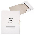 Папка на завязках картонная " Эко-Нева " А4 320г/м2 немелованная, белая