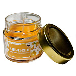 Свеча ароматизированная в банке " РСМ " Апельсин, 60*60мм, время горения 14часов, с металлической крышкой