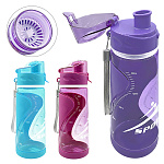 Бутылка для воды " KWELT " 550мл, Sport, с мерной шкалой, пластик, ассорти (без возможности выбора цвета), крышка-защелка, пластиковая сеточка, петелька для переноски