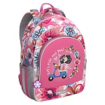 Рюкзак " Erich Krause " 39*28*14 см ErgoLine 15L Flower Scooter, розовый, эргономичная спинка, 1 отделение, большой внешний карман на молнии, 2 боковых кармана на резинке, усиленное дно, светоотражающие элементы, регулируемые лямки