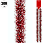 Мишура " KWELT " 200см d=7см, Белая/Красная, европодвес
