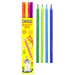 Карандаши цветные пластиковые Цветочки 12цв " Каляка-Маляка " 4М трехгранные, с точилкой, пластиковая туба