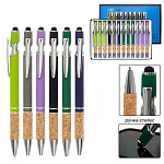 Ручка шариковая автоматическая " Basir " синяя, 0,5мм, стилус, цветной корпус, клип, ассорти (без возможности выбора дизайна)