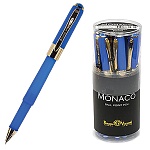 Ручка шариковая " Bruno Visconti " Monaco синяя 0,5мм, металлизированный наконечник, непрозрачный колпачок с клипом, цвет корпуса- ярко-синий, пластиковый бокс