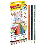 Карандаши цветные деревянные Cosmo Trio 18цв " deVente " 2М трехгранные, картонная упаковка, европодвес