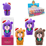 Точилка " KWELT " пластиковая с покрытием soft-touch Bear 1 отверстие, цвет ассорти, индивидуальная пластиковая упаковка, европодвес, дисплей