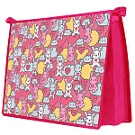 Папка " Пчелка " А4-291 (325*230*55мм) молния сверху Разноцветные стикеры, печать на картоне