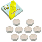 Свеча чайная ароматизированная " РСМ " 9шт Душистый жасмин, 39*12,5мм, время горения 3-4часа, картонная упаковка