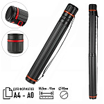 Тубус для чертежей телескопический " KWELT " d=90мм, 55,5-91см, черный, пластик