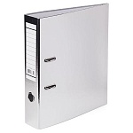 Папка-регистратор А4 " Hatber " Metallic сборная 70мм серебро, бумвинил, этикетка для маркировки