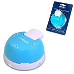 Дырокол-скруглитель углов "deVente" 73x76x35мм, скругление 4мм, 7мм, 10мм, бирюзовый, индивидуальная упаковка