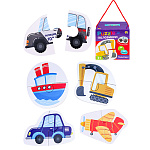 Пазлы-половинки " Рыжий кот " 28элементов Транспорт, картонная упаковка