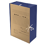 Короб архивный бумвинил на 4х завязках " deVente " А4 120мм, синий, бумвинил