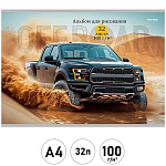 Альбом А4 32л " Проф-Пресс " Черный автомобиль- 7, на скобе, обложка- мелованная бумага, блок- офсет 100г/м2, 1 дизайн в коробке