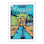 Бирка для букетов и подарков " Мир поздравлений " 065 Живи в кайф! 79*55мм, фольга