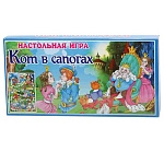Игра настольная " Задира " Кот в сапогах, состав: фишки, кубик, игровое поле, картонная упаковка 16*31см