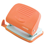 Дырокол на 20л " deVente " Neon металл/пластик, встроенная линейка со шкалой, съемный поддон для конфетти, неоновый оранжевый