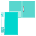 Папка с зажимом " KWELT " А4 Pastel мята, пластик 0,7мм, бумажная вставка во внешний кармашек, внутренний карман, индивидуальный штрихкод