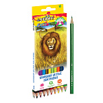 Карандаши цветные пластиковые Животный мир 18цв " deVente " 2М шестигранные, картонная упаковка, европодвес