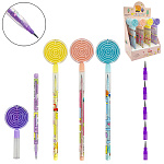 Карандаш сегментный " KWELT " Maze 1,5мм, HB, прозрачный корпус с рисунком, ассорти, съемный наконечник- игра лабиринт, пластик, шоубокс