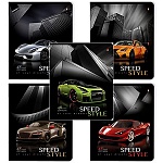 Тетрадь А5 48л клетка " Альт " Машины. Жажда скорости, офсет, на скобе, обложка - мелованный картон, сплошной УФ-лак, скругленные углы, 5 дизайнов в спайке