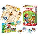 Игра настольная " Русский стиль " В поисках сокровищ, состав: 40 карточек, игровые поля, кубик, инструкция, картонная упаковка 23*16*6см