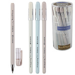 Ручка шариковая " Bruno Visconti " FirstWrite.Milky, синяя 0,5мм, толщина письма 0,4мм, пластиковый корпус, покрытие soft-touch, цвет корпуса - ассорти multicolor, металлический наконечник, колпачок с клипом, сменный стержень, пластиковый тубус