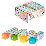 Ластик " Hatber " PVC Вспомнить все: Математика 60*10*10мм, 36шт, ассорти, прямоугольный, картонный держатель, картонный дисплей