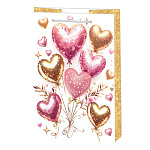 Пакет бумажный " Мир открыток " 18*22,7*10см Блестящие сердца, ламинированный