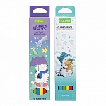 Карандаши цветные деревянные ECO Приключения кота Пирожка 06цв " Hatber " шестигранные, картонная упаковка, европодвес