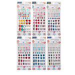 Набор страз акриловых " Mazari " 8*19см, 6 дизайнов, ассорти (без возможности выбора цвета), пакет, европодвес