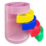 Подставка-органайзер " KWELT " 3 отделения и 4 выдвижных секции, Розовая, пакет