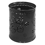 Стакан " KWELT " 8*9,5см, металлический ажурный, бабочки, круглый, черный