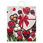 Пакет ПЭ " Миленд " с пластиковой ручкой ПВД, 38*45см 90мкм Сладкое сердце