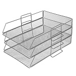 Лоток " KWELT " горизонтальный, 3 отделения, 25*34*19,5см, металлический, сетчатый, серебро