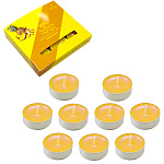 Свеча чайная ароматизированная " РСМ " 9шт Ананас имбирь, 39*12,5мм, время горения 3-4часа, картонная упаковка