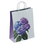 Пакет бумажный " ПЗБМ " 22*25*12см Флокс голубой, крученые ручки