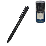 Ручка шариковая автоматическая " Bruno Visconti " PointClick. Black, синяя 0,38мм, толщина письма 0,36мм, пластиковый корпус, покрытие soft-touch, цвет корпуса - черный, пластиковый клип, пластиковый тубус
