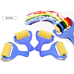 Набор спонж-роликов " Mazari " фигурные, 4шт, с пластиковой ручкой