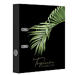 Папка-регистратор А4 " deVente " разборная 75мм Tropicana, черная с дизайном, матовый ламинированный картон, металлическая окантовка