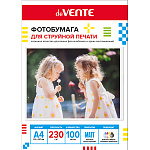 Фотобумага " deVente " A4 230г/м2 100л матовая, односторонняя, пластиковый пакет, европодвес