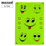 Набор светоотражающих наклеек " Mazari " Смайлы 11шт, европодвес
