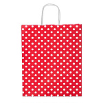 Пакет бумажный " ПЗБМ " 35*45*15см Горох на красном, крученые ручки