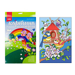 Картина по номерам " Lori " 20*28,5см Весенние птички, состав набора: основа на картоне с контуром, краски, кисть, палитра, инструкция, картонная упаковка, европодвес