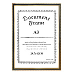 Фоторамка " KWELT " пластиковая 29,7*42см Венге с рельефным узором, акриловое стекло 0,5мм, ширина багета - 16мм, золото